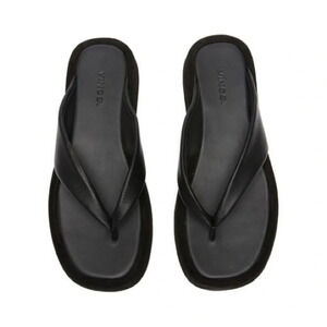 Vince Women’s Nell’ Platform Thong Sandals Leather Suede Black Size 9